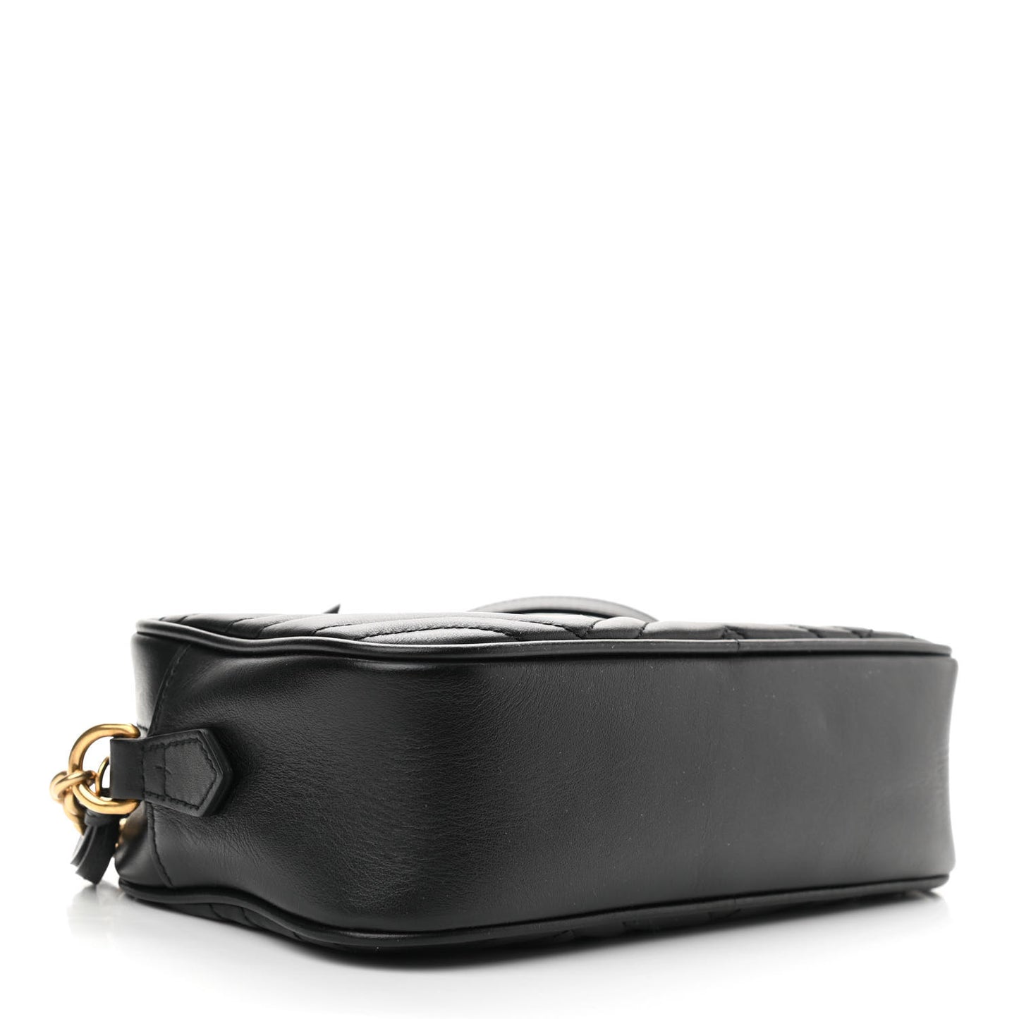 Calfskin Matelasse Small GG Marmont Chain Shoulder Bag Black