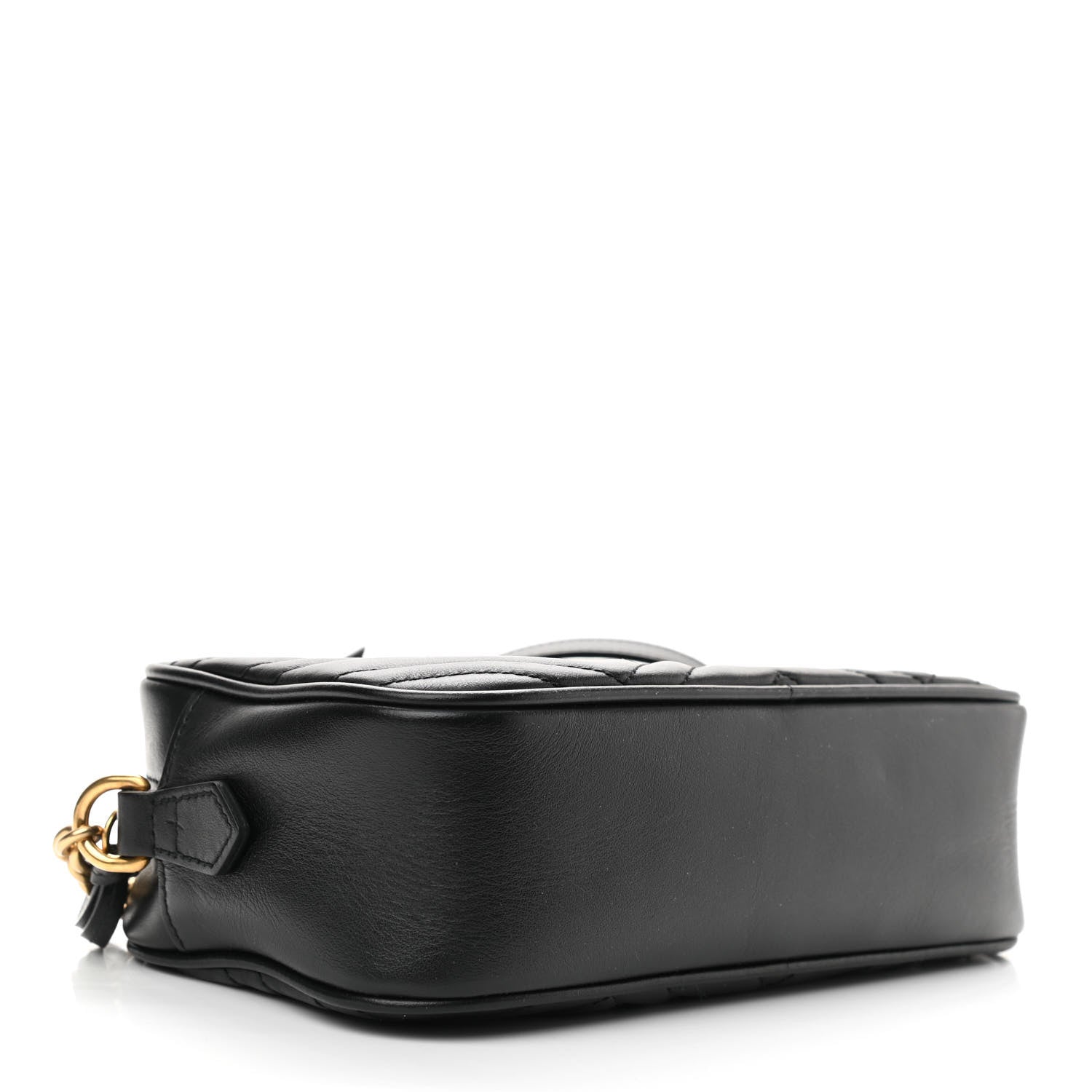Gucci Calfskin Matelasse Small GG Marmont Chain Shoulder Bag Black 4 of 10
