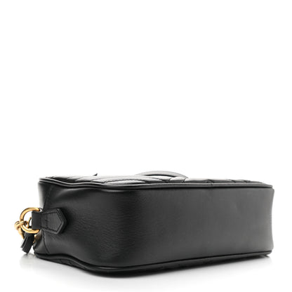 Gucci Calfskin Matelasse Small GG Marmont Chain Shoulder Bag Black 4 of 10