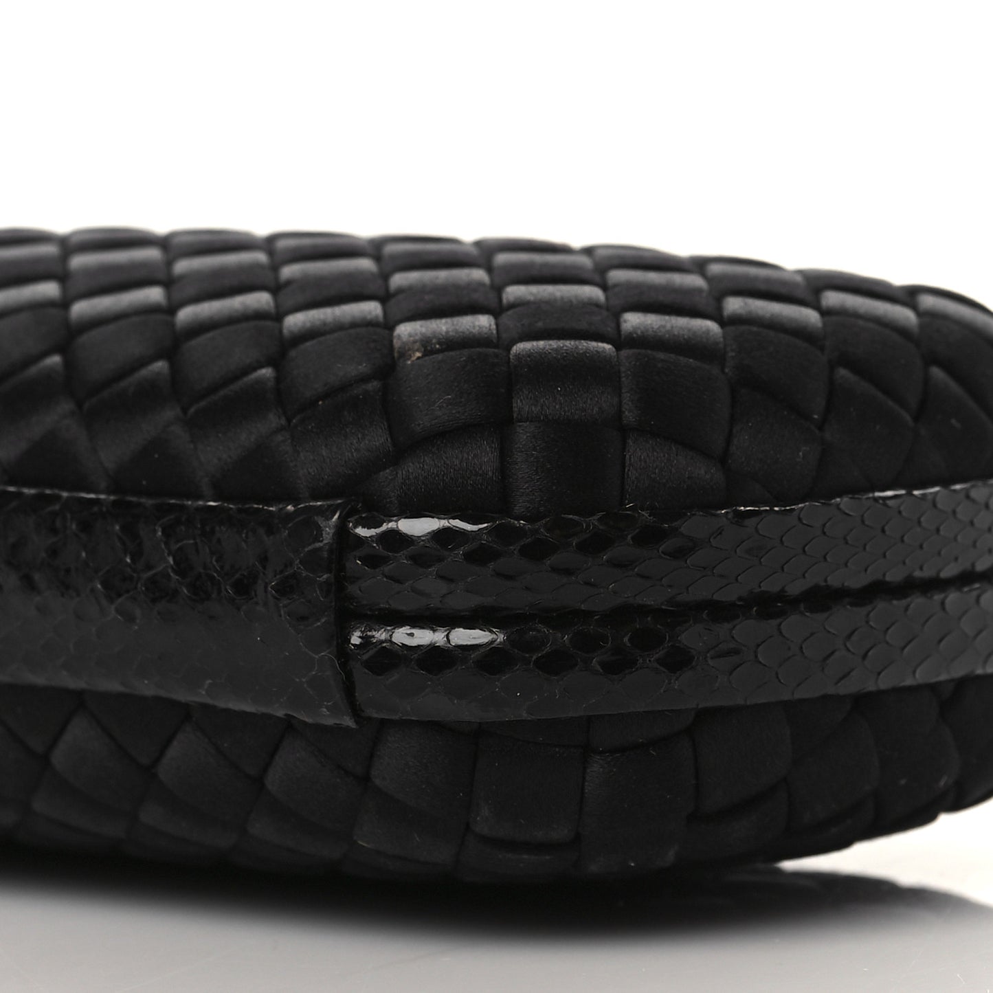 Satin Intreccio Impero Ayers Knot Clutch Black