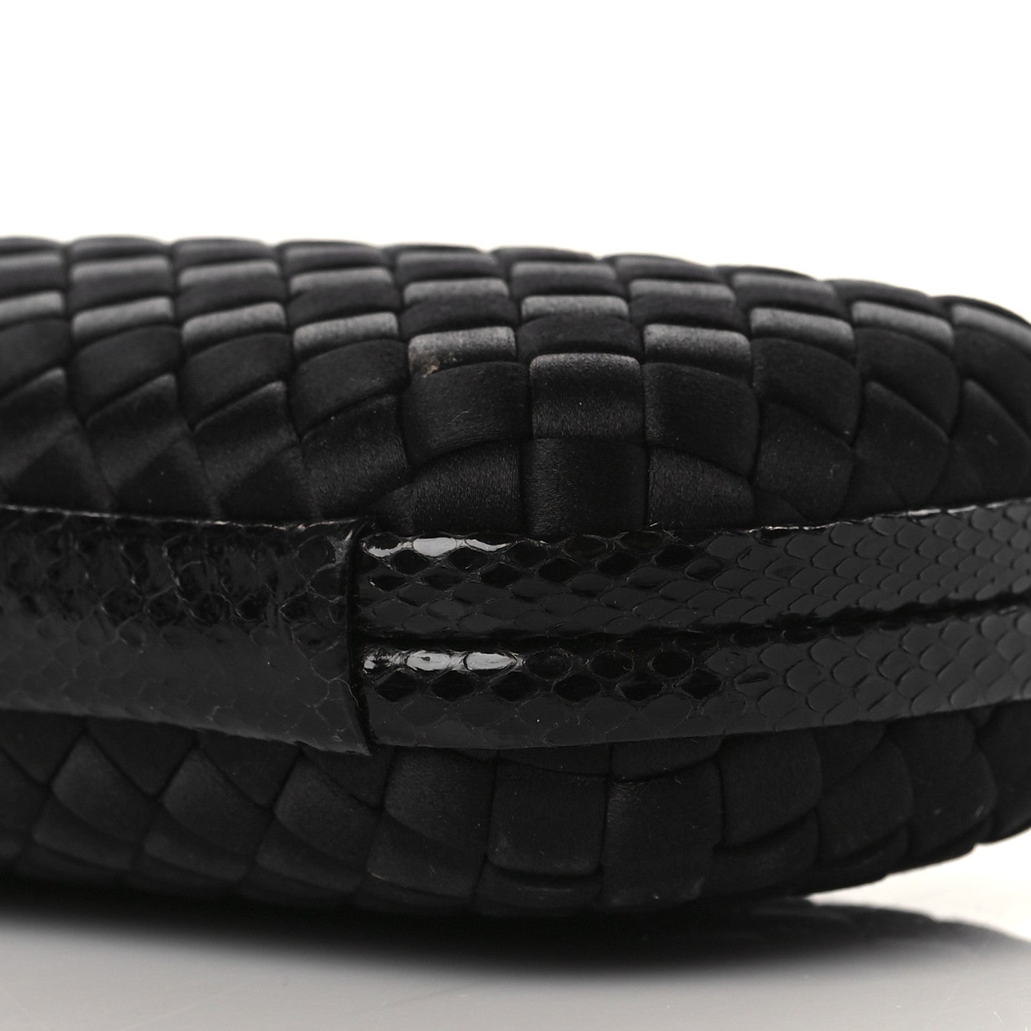 Bottega Veneta Satin Intreccio Impero Ayers Knot Clutch Black 9 of 10