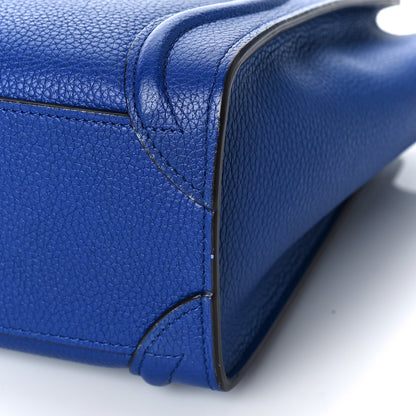 Celine Drummed Calfskin Nano Luggage Indigo 9 of 12