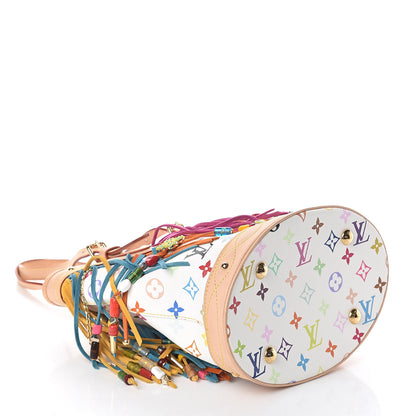 Louis Vuitton Monogram Multicolor Fringe Bucket White 4 of 9