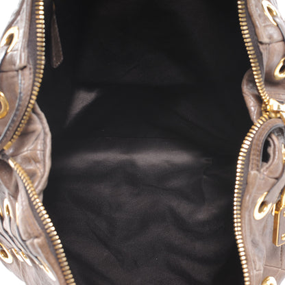 Miu Miu Nappa Chevron Grommet Tote 6 of 9