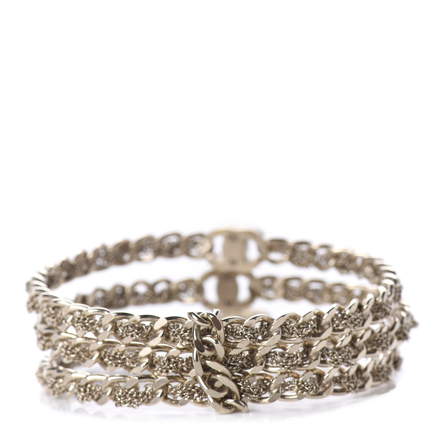 Chain CC Bangle Bracelets Set of 3 Gold M
