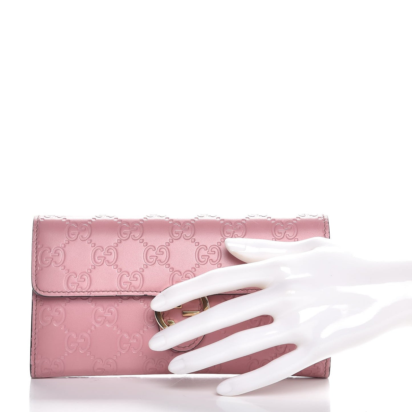 Guccissima Signature Icon Continental Wallet Carmine Rose