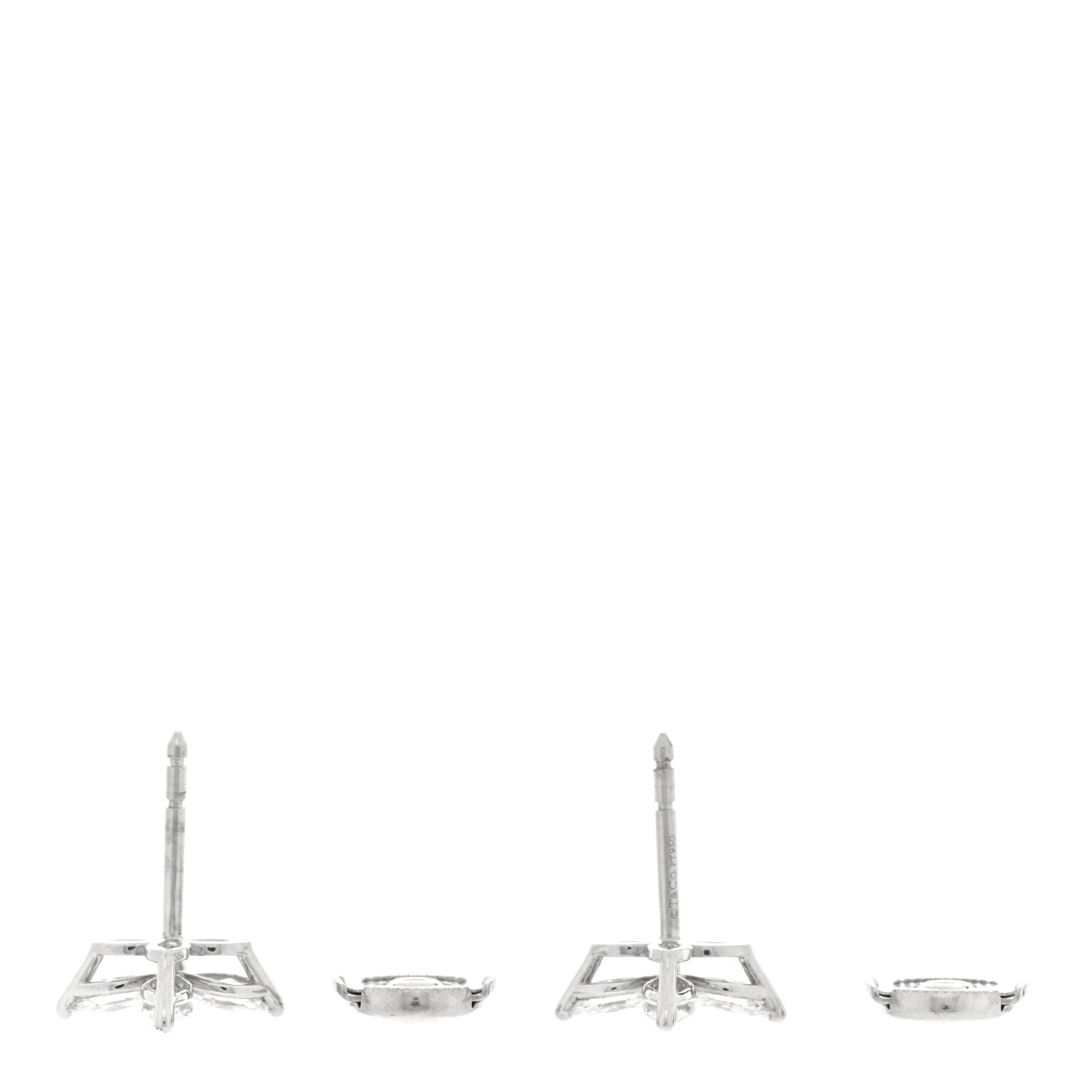 Tiffany Platinum Diamond .92ct Medium Victoria Earrings 3 of 5