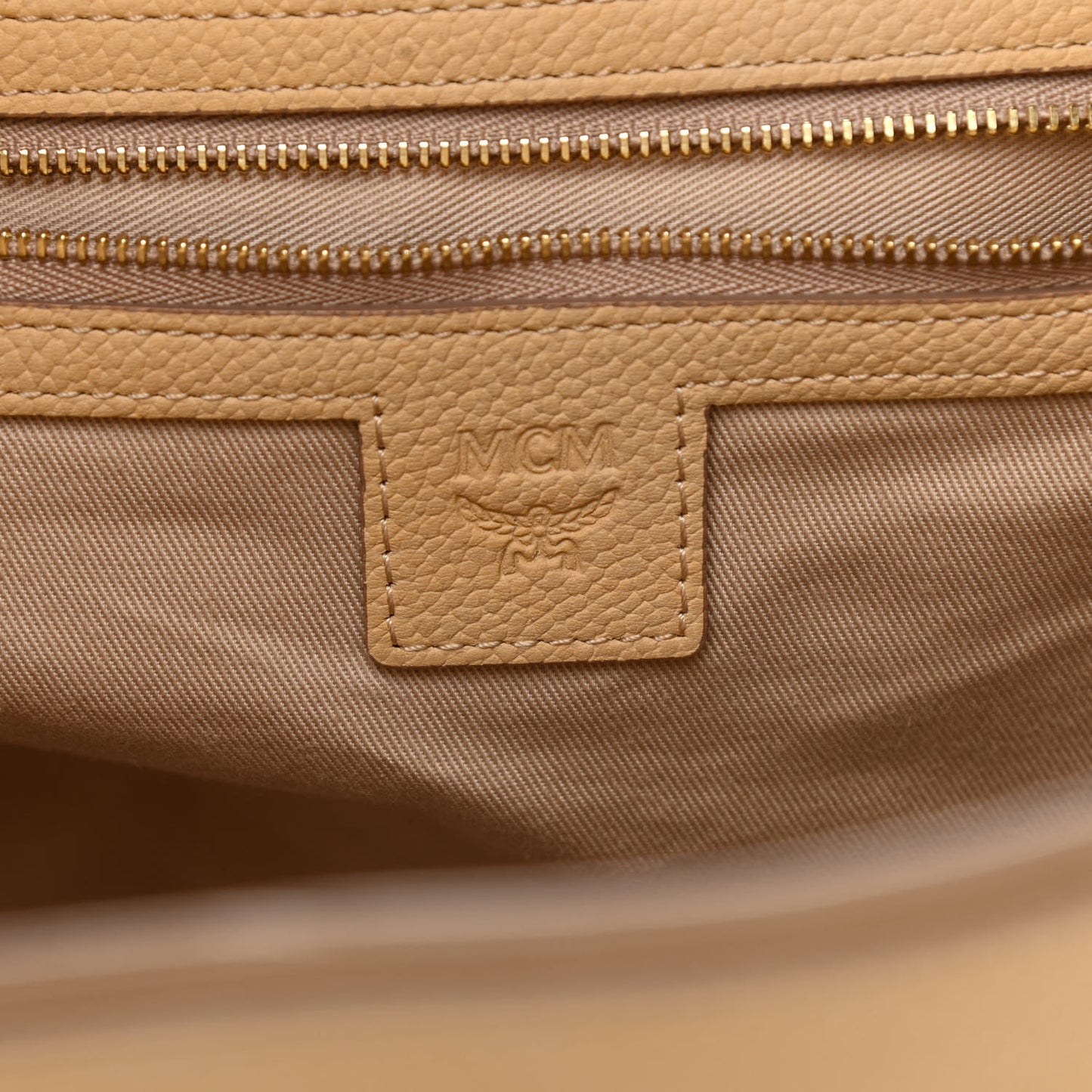 Calfskin Visetos Anya Shopper Tote Beige