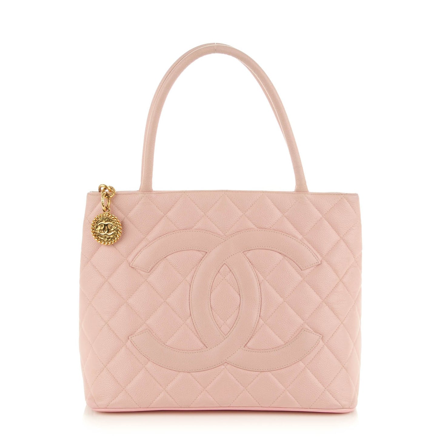 Caviar Quilted Medallion Tote Light Pink