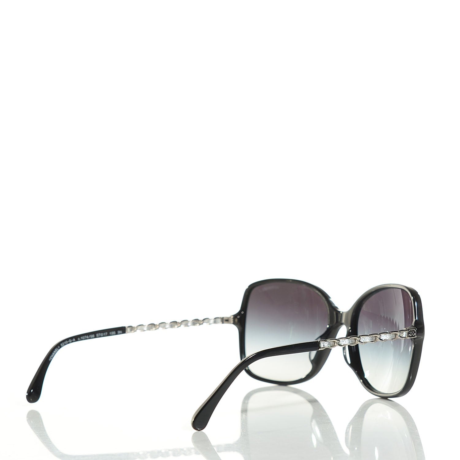 Chanel Acetate Lambskin Chain Square Sunglasses 5210-Q Black 2 of 6