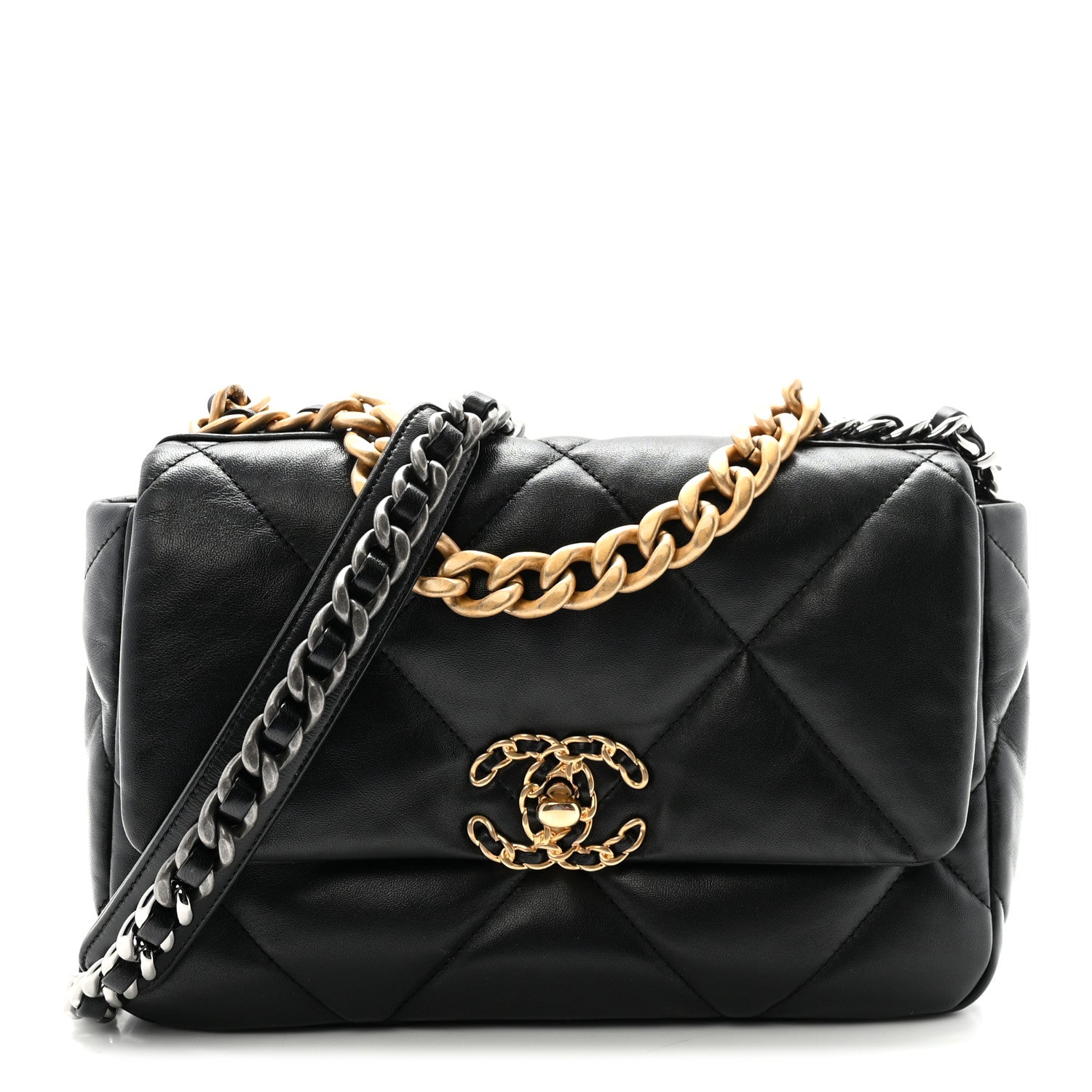 Chanel Lambskin Quilted Medium Chanel 19 Flap Black 1 of 11