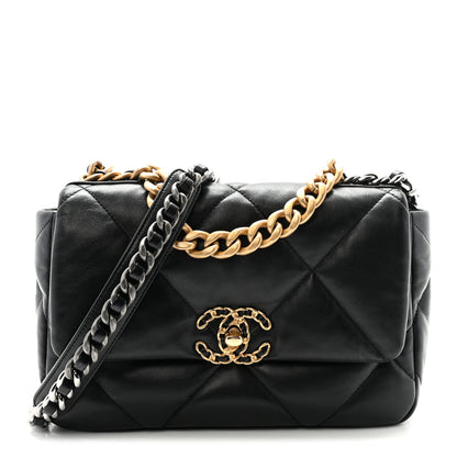 Chanel Lambskin Quilted Medium Chanel 19 Flap Black 1 of 11