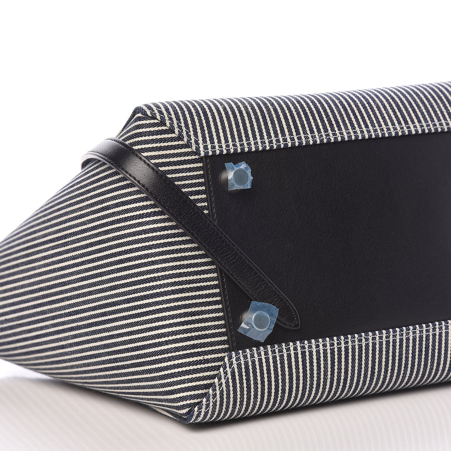 Cotton Canvas Calfskin Mini Belt Bag Navy White