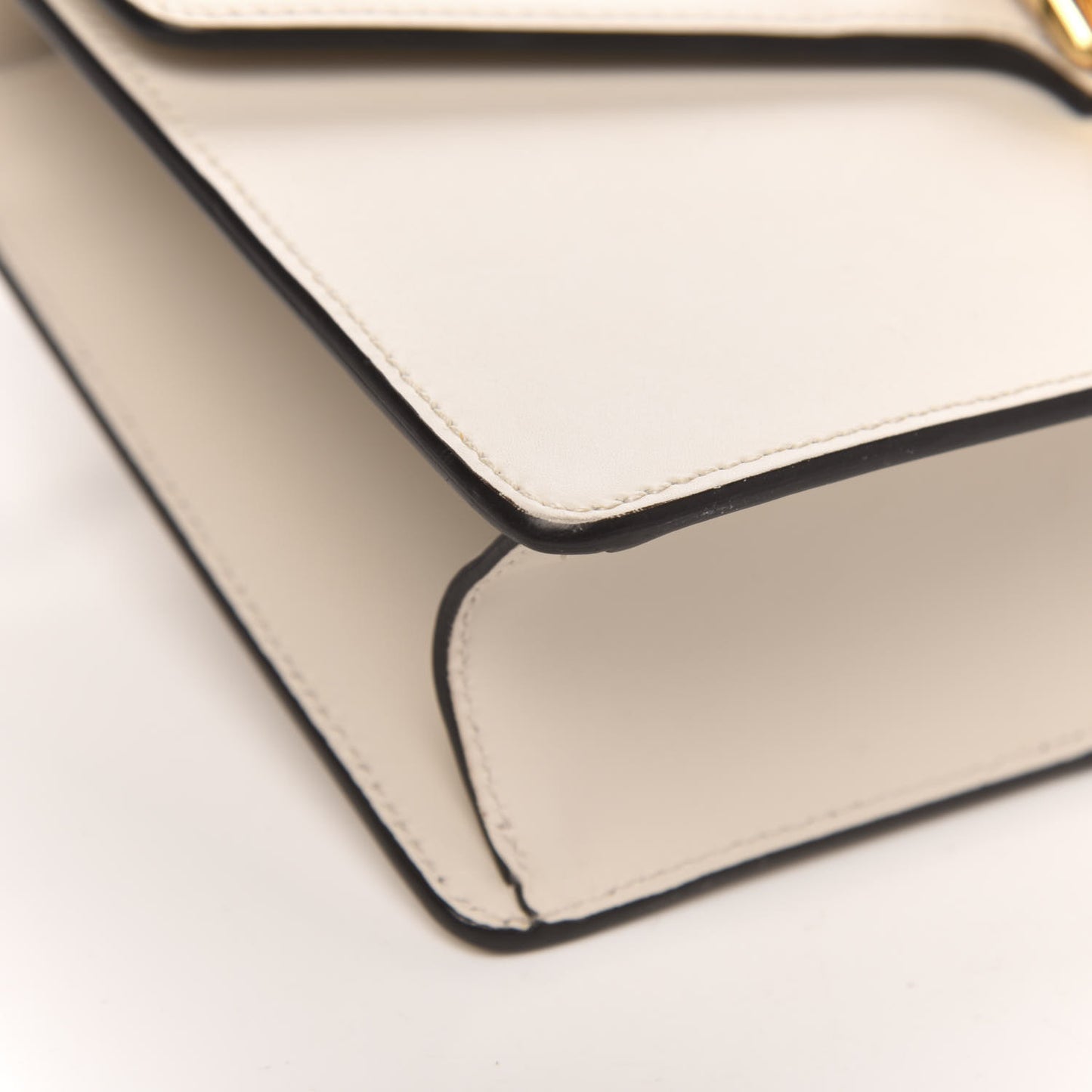 Calfskin Small Sylvie Shoulder Bag Off White