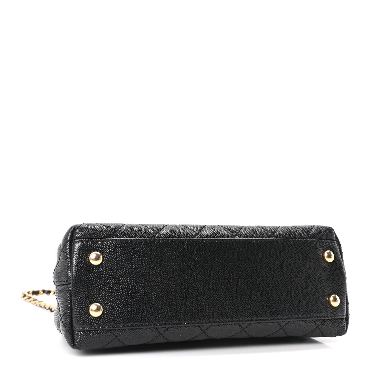 Caviar Quilted Mini Coco Chain Handle Flap Black