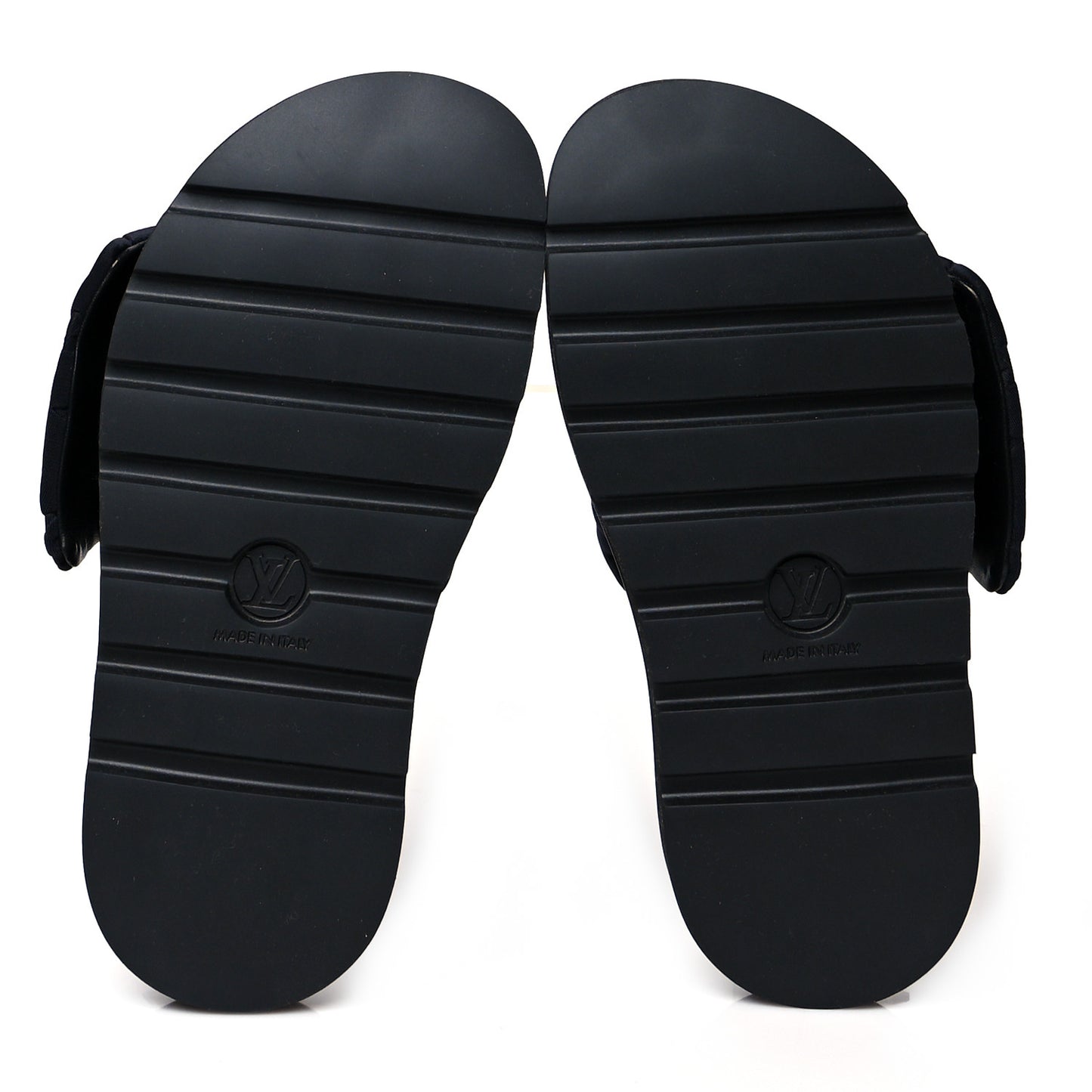 Technical Fabric Embossed Monogram Pool Pillow Comfort Mules 38 Black