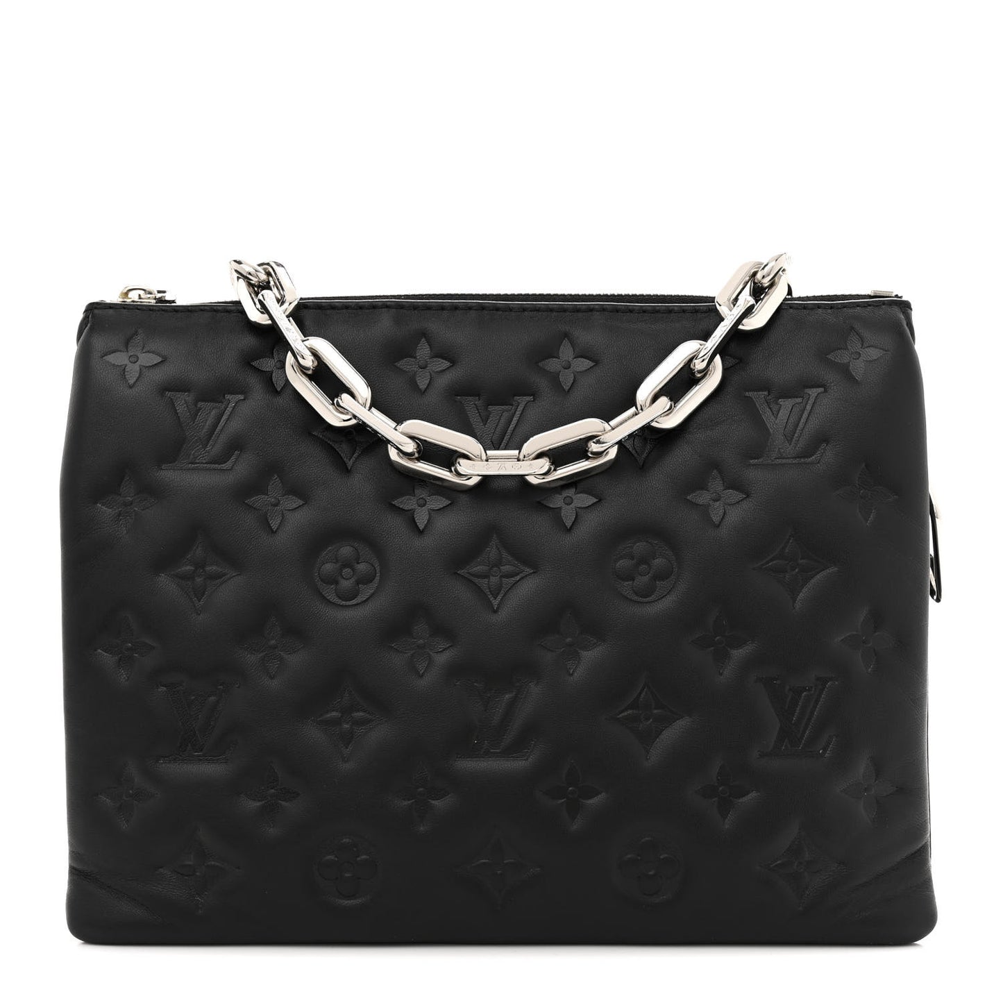 Lambskin Embossed Monogram Coussin PM Black