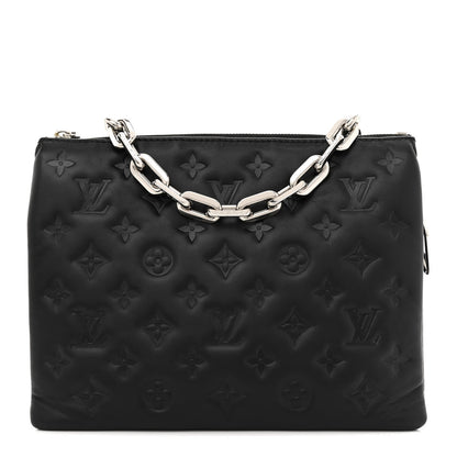 Louis Vuitton Lambskin Embossed Monogram Coussin PM Black 1 of 10