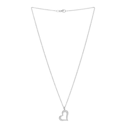 Piaget 18K White Gold Diamond Heart Pendant Necklace 3 of 6