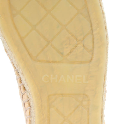 Chanel Lambskin CC Espadrilles 37 Beige Black 7 of 9