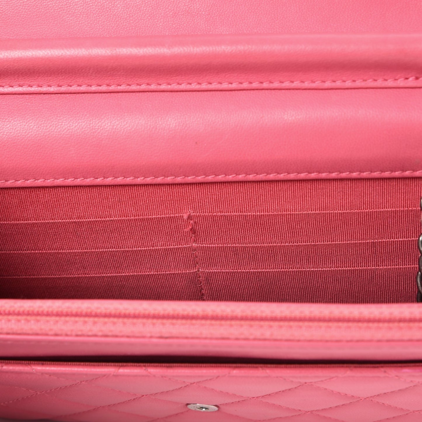 Lambskin Quilted Boy Wallet On Chain WOC Pink