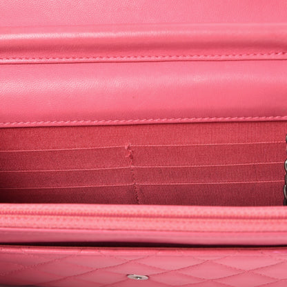 Chanel Lambskin Quilted Boy Wallet On Chain WOC Pink 8 of 14