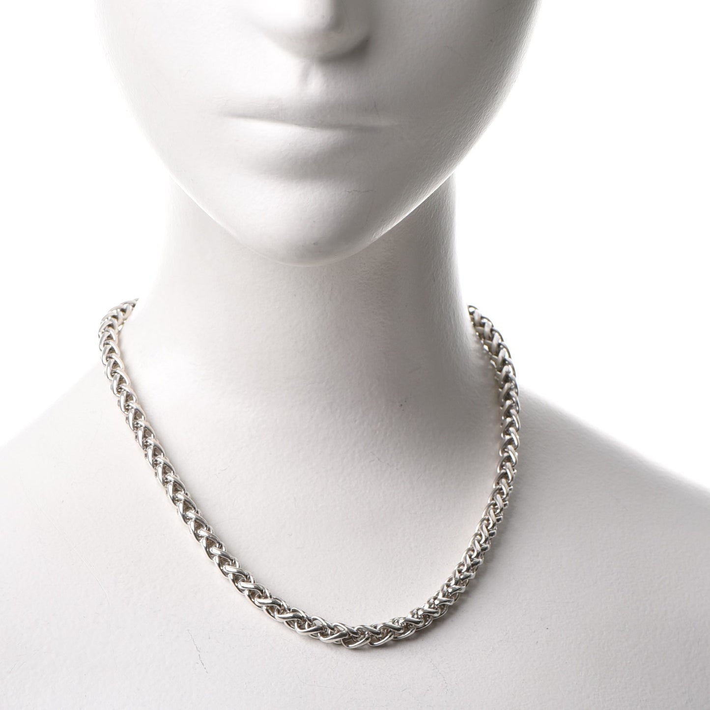 Sterling Silver 14K Yellow Gold 6mm Wheat Chain Necklace