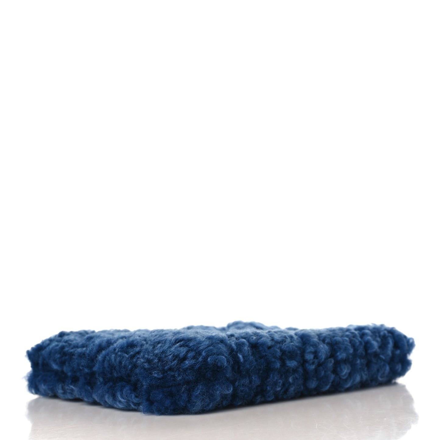 Shearling Sheepskin Large Chanel 19 Cosmetic Case Blue