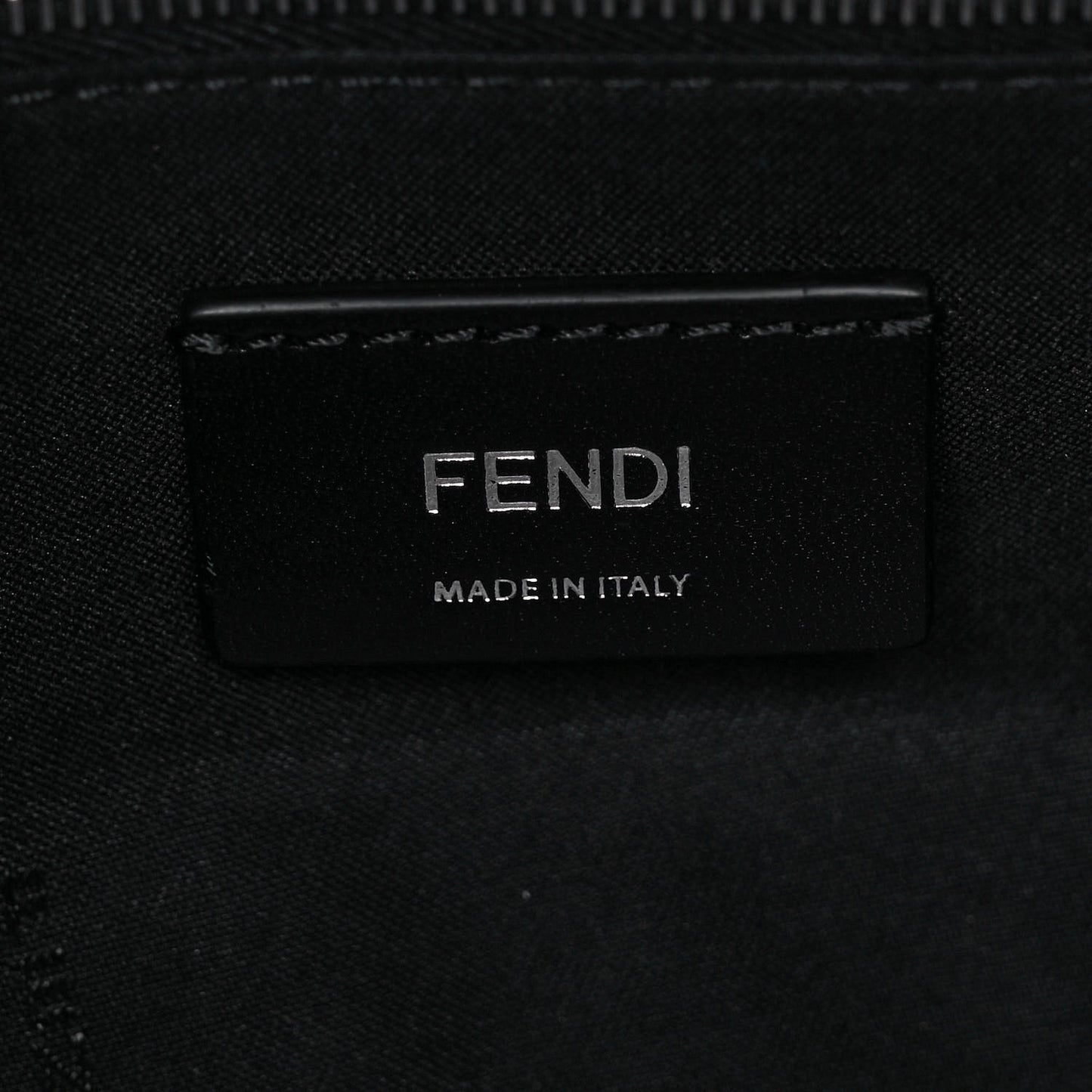 Vitello Grace FF Gradient Embossed Belt Baguette Bag Black