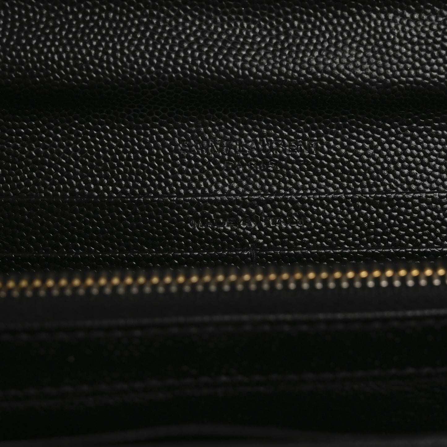 Grain De Poudre Matelasse Chevron Monogram Flap Wallet Black