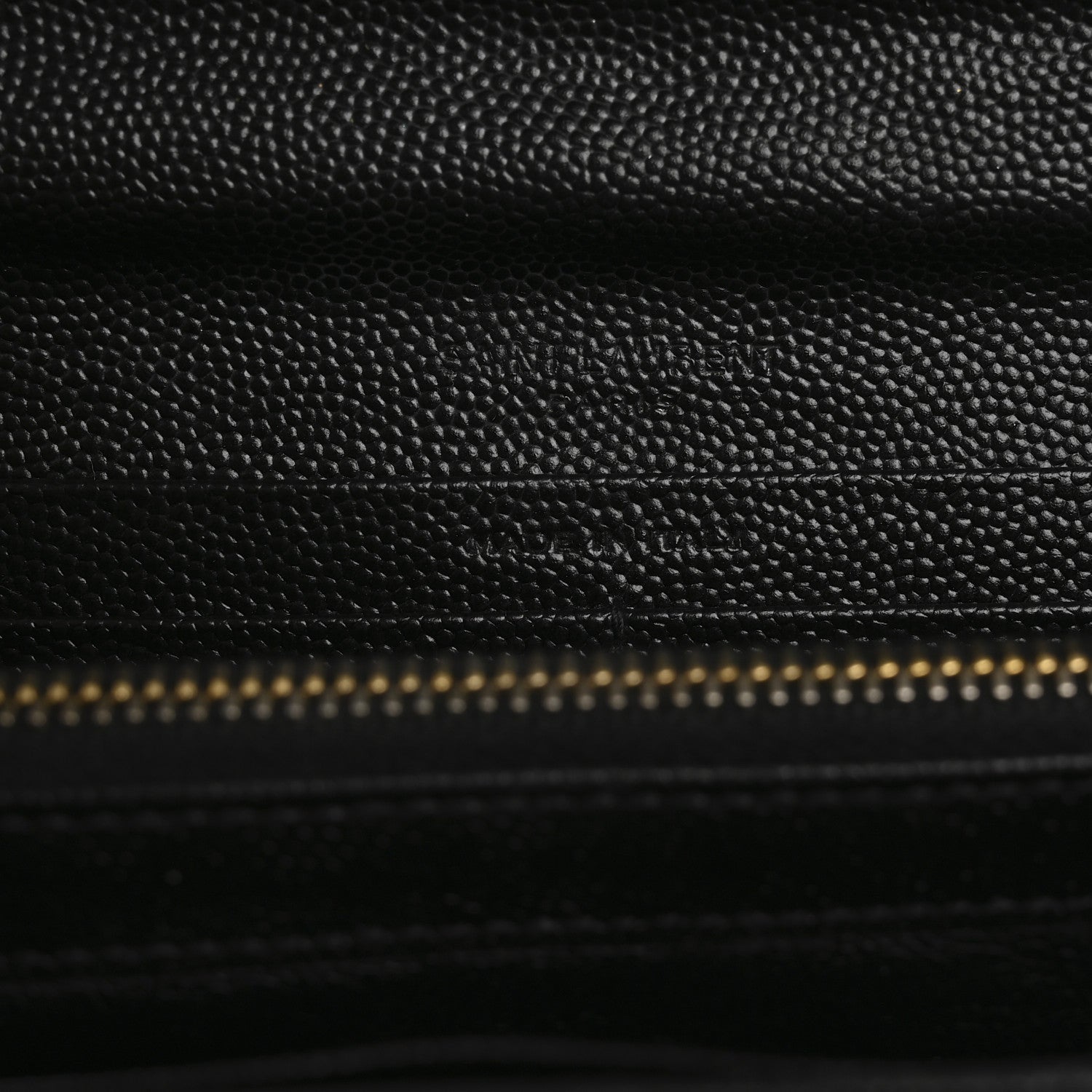 Saint Laurent Grain De Poudre Matelasse Chevron Monogram Flap Wallet Black 6 of 14