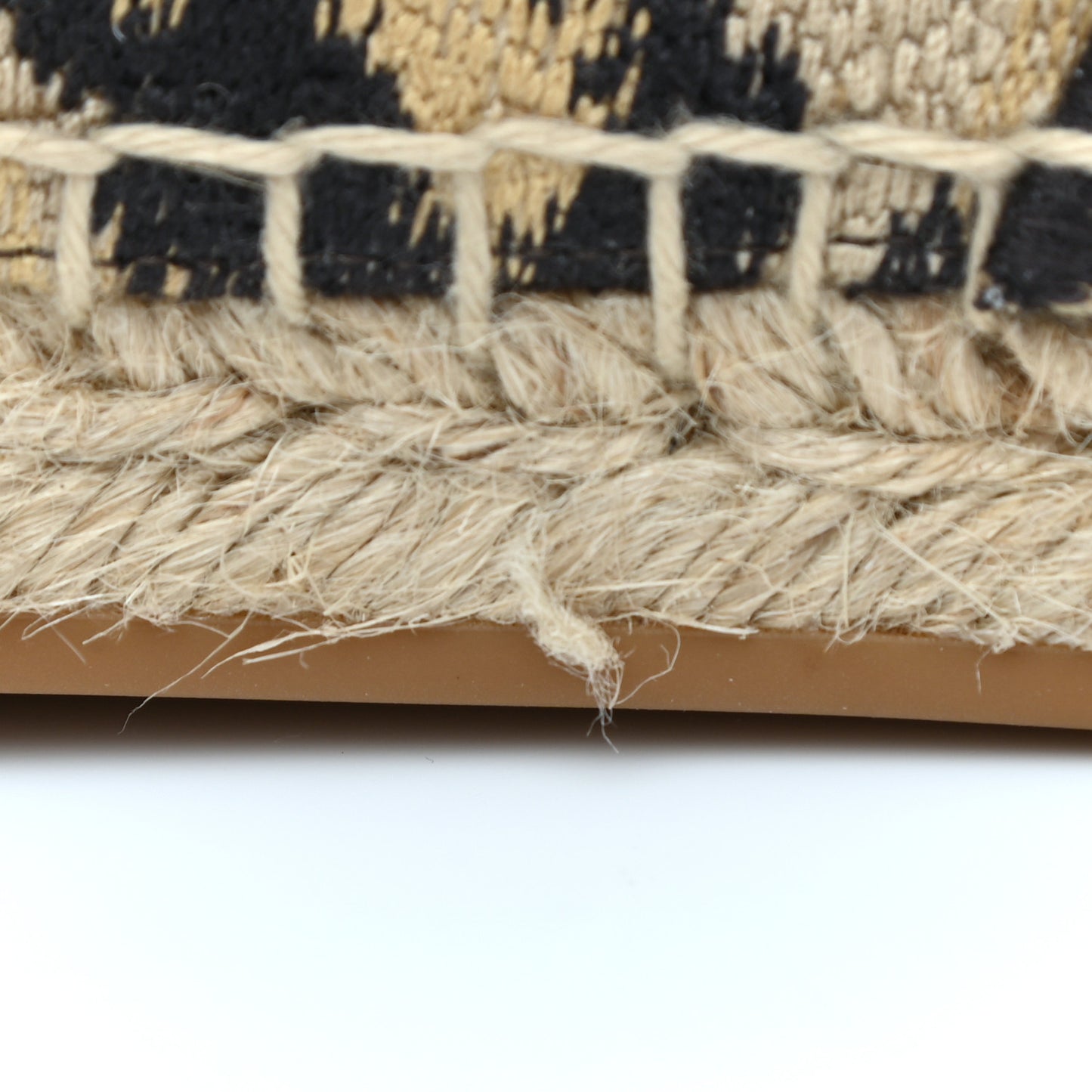 Cotton Embroidered Leopard Print Granville Espadrille 38 Natural