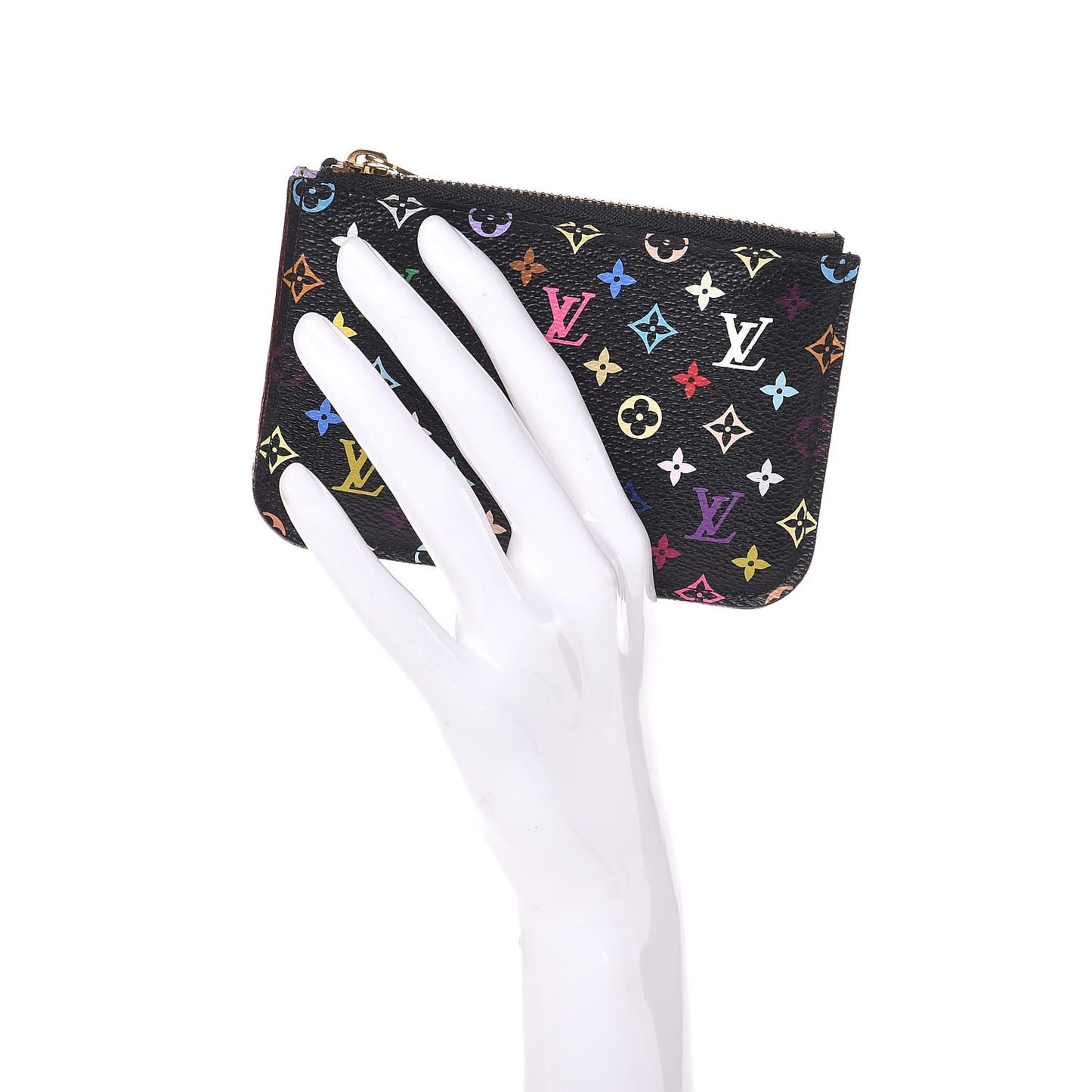 Monogram Multicolor Key Pouch Black Violet