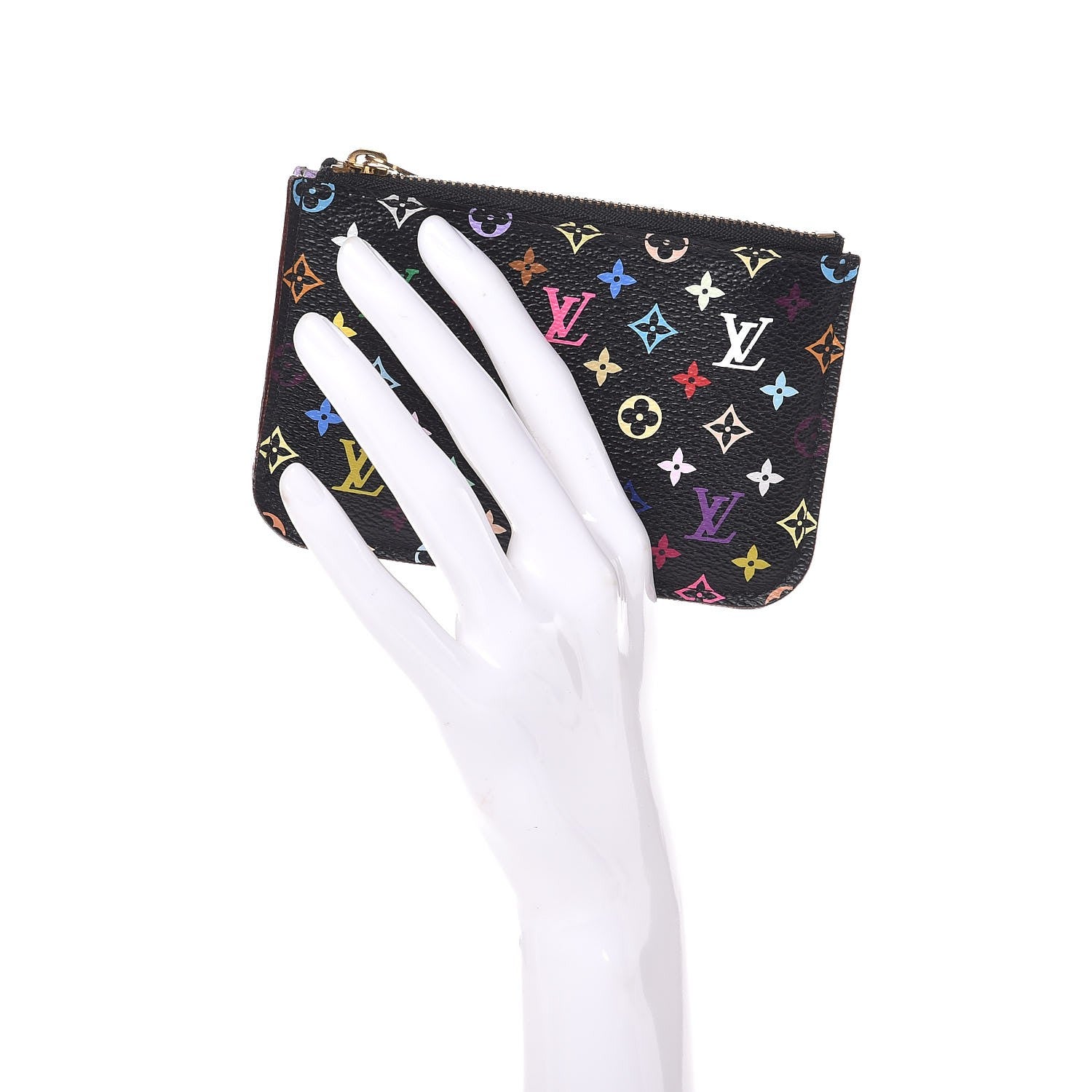 Louis Vuitton Monogram Multicolor Key Pouch Black Violet 2 of 7