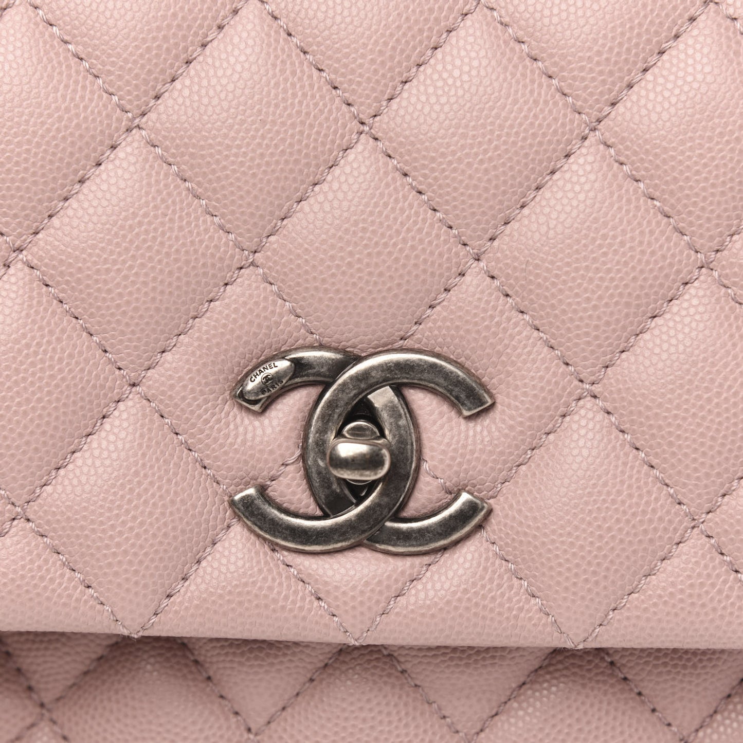 Caviar Quilted Small Coco Handle Flap Light Pink
