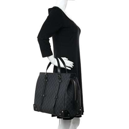 Gucci GG Supreme Monogram Selleria Calfskin Medium Tote Bag Black 2 of 12