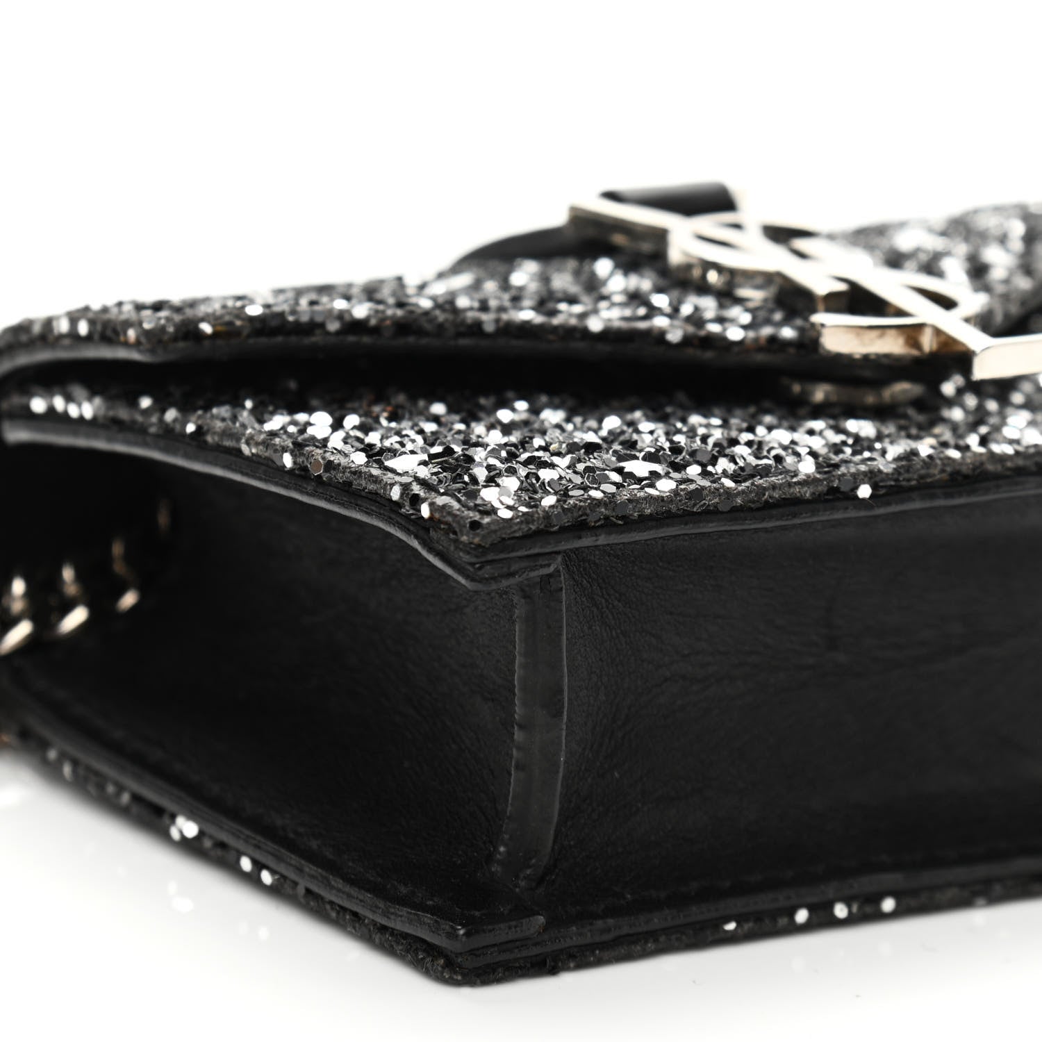 Saint Laurent Sequin Calfskin Monogram Mini Candy Crossbody Black 9 of 11