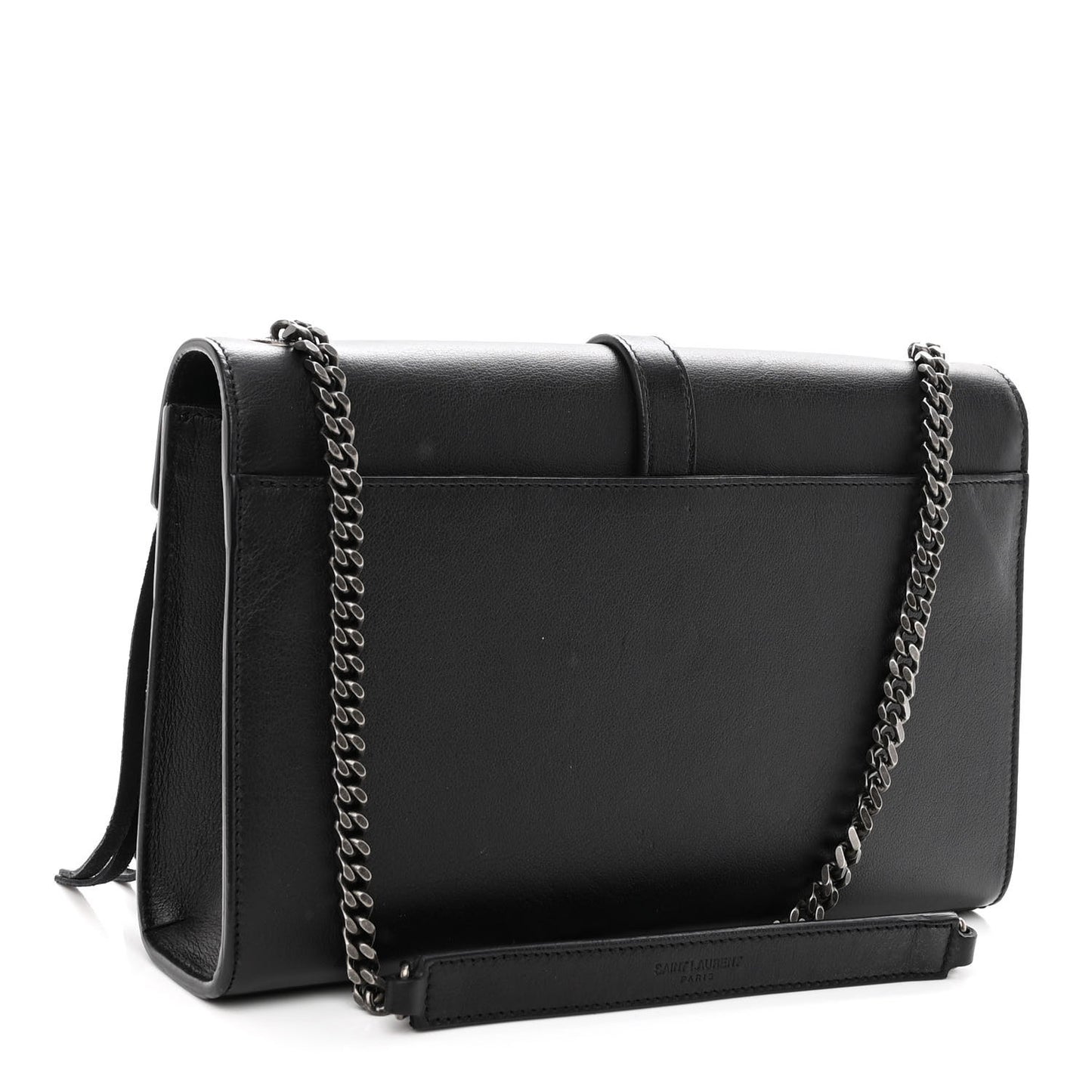 Calfskin Fringe Medium Snake Monogram Satchel Black