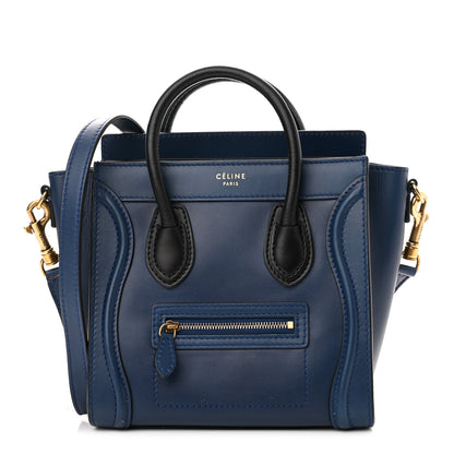 Celine Smooth Calfskin Nano Luggage Ocean Blue Black 1 of 10