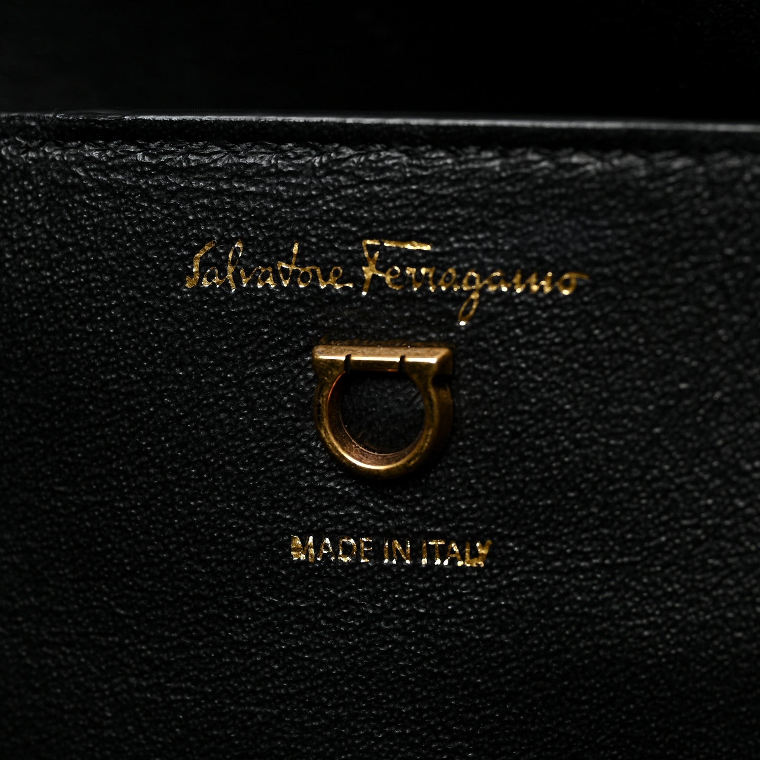 Salvatore Ferragamo Calfskin Gancini Trifolio Tote Bag Black 6 of 10