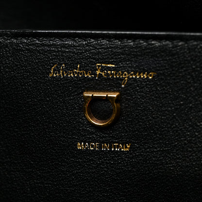 Salvatore Ferragamo Calfskin Gancini Trifolio Tote Bag Black 6 of 10
