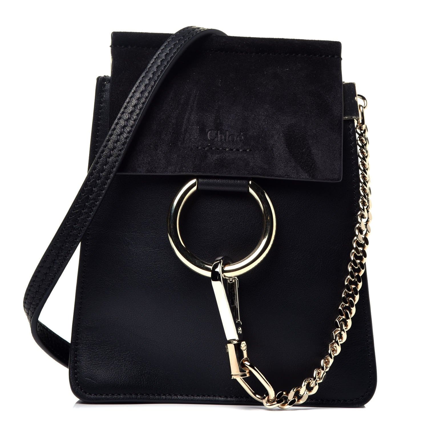 Chloe Suede Calfskin Mini Faye Bracelet Bag Black 1 of 9