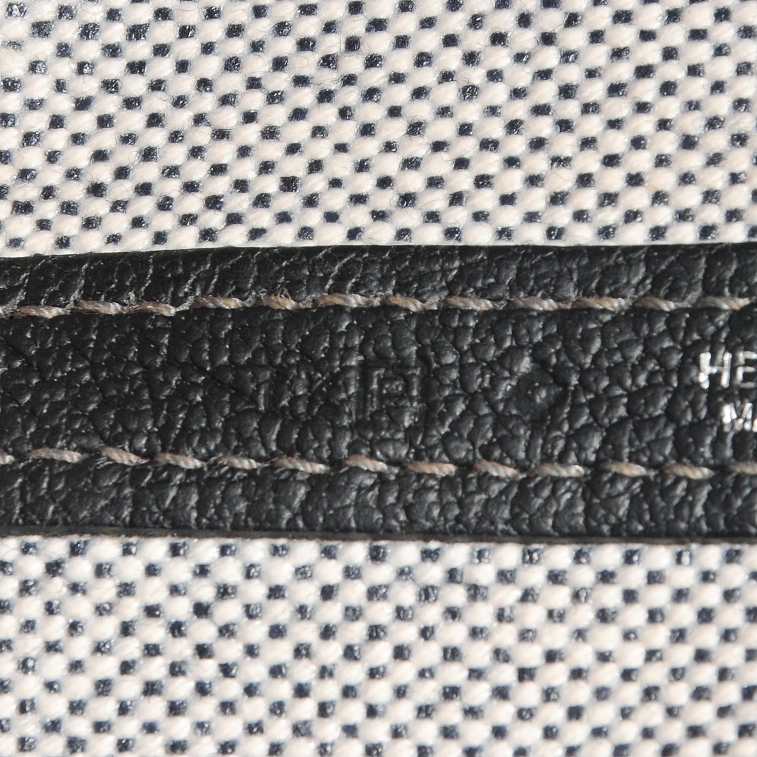 Hermes Toile Leather Garden Party MM Tote Black 7 of 7