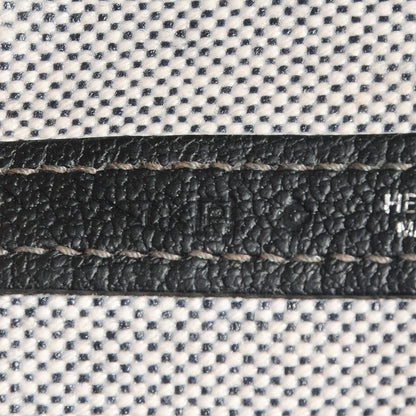 Hermes Toile Leather Garden Party MM Tote Black 7 of 7