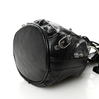 Balenciaga Agneau Arena Le Cagole Bucket Bag XS Black 10 of 10