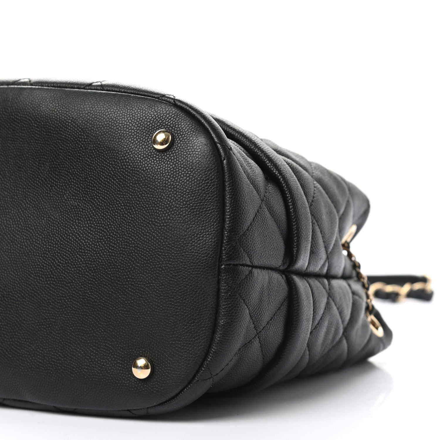 Chanel Caviar Quilted Rolled Up Bucket Drawstring Bag Black 8 of 10