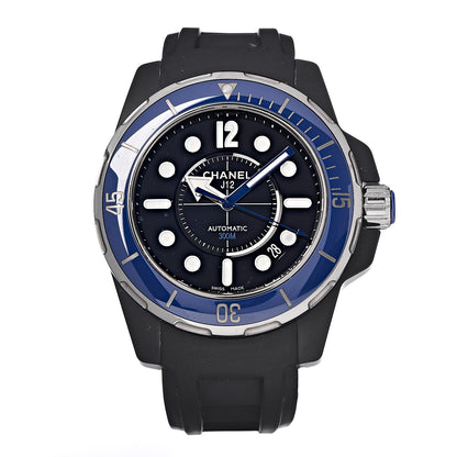 Chanel Stainless Steel Ceramic Rubber 41mm J12 Marine Automatic Watch Black 1 of 8