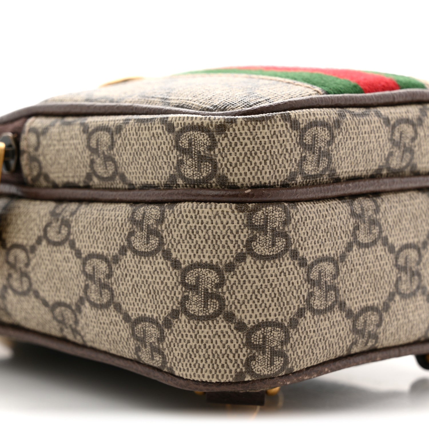 Gucci GG Supreme Monogram Web Mini Ophidia Messenger Brown 9 of 11