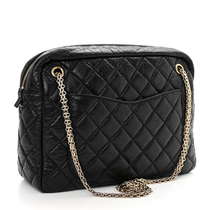 Chanel Aged Calfskin Quilted Large Reissue Camera Case Black 3 of 10