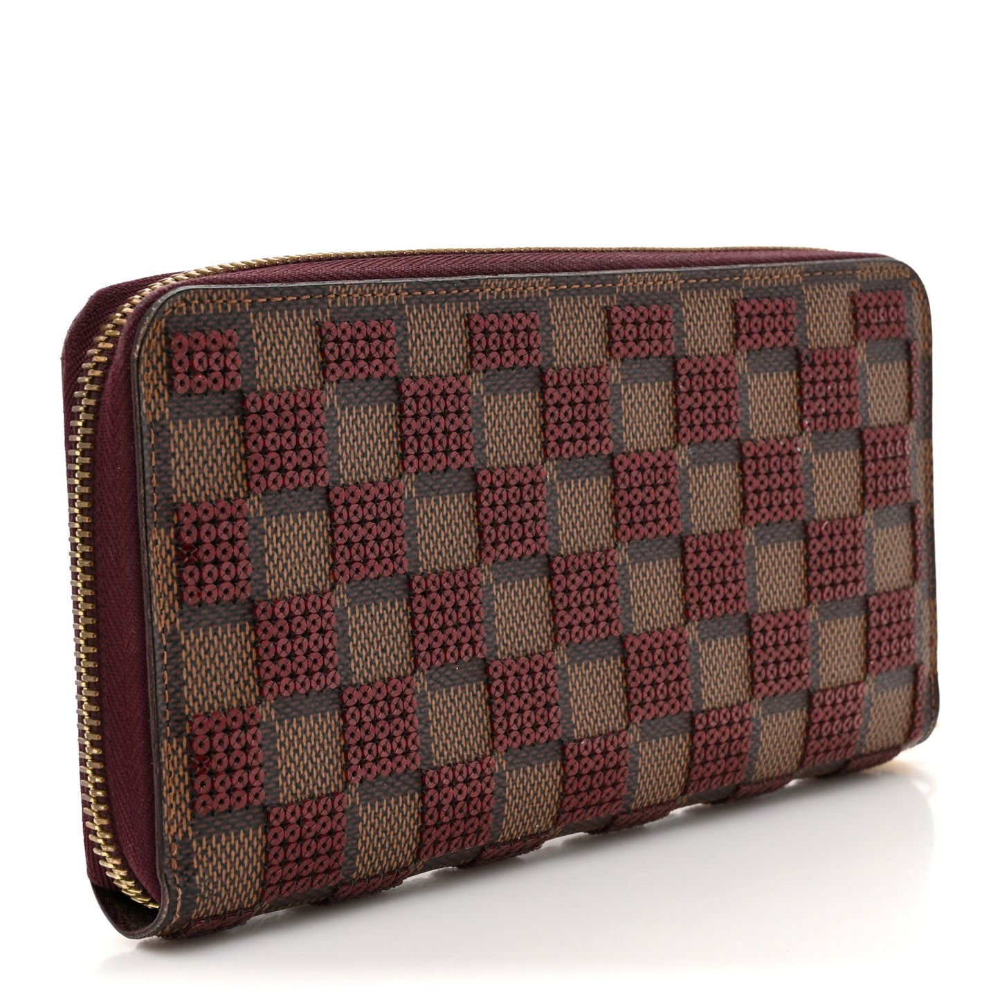 Damier Paillettes Zippy Wallet Red